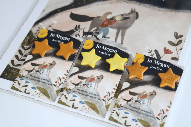 'Chasing Stars' earrings - Collaboration with Maiden Moose Illustration