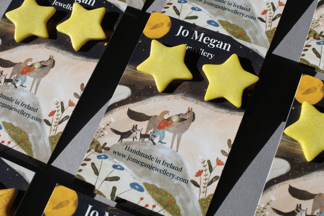 'Chasing Stars' earrings - Collaboration with Maiden Moose Illustration